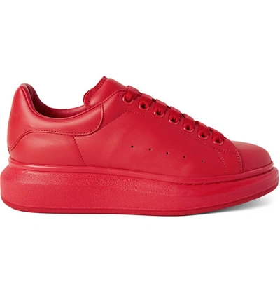 Shop Alexander Mcqueen Exaggerated-sole Leather Sneakers