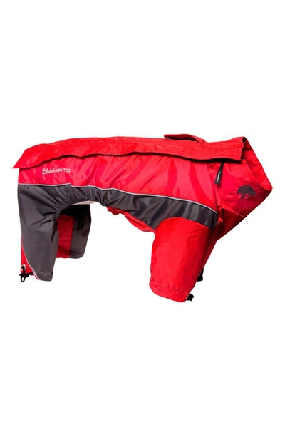 Touchdog Quantum-ice Full-bodied Adjustable And 3m Reflective Dog Jacket In Red Charcoal Grey