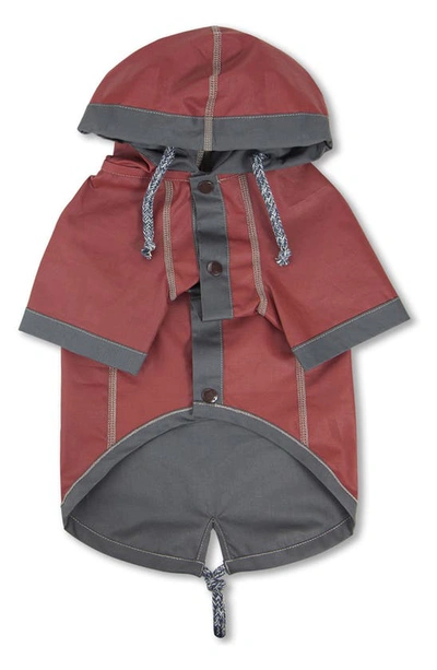 Touchdog 'cloudburst' Waterproof Reversible Dog Raincoat In Gray