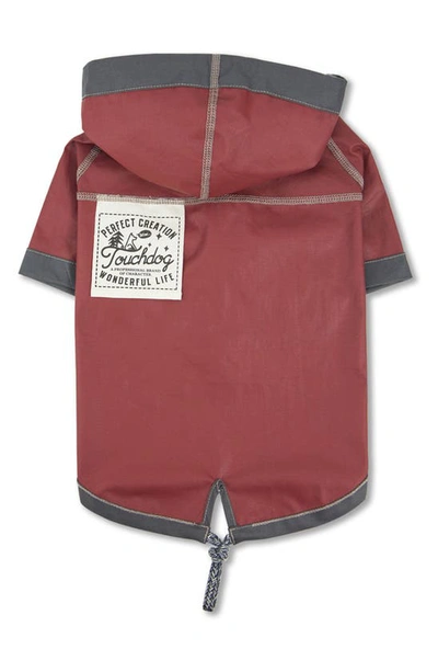 Touchdog 'cloudburst' Waterproof Reversible Dog Raincoat In Gray