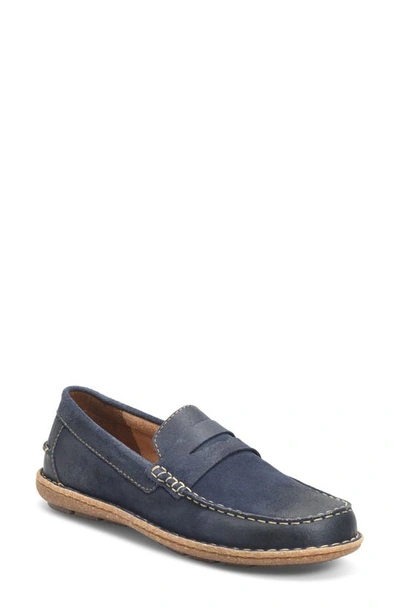 Shop Born Negril Penny Loafer In Navy Distressed Leather