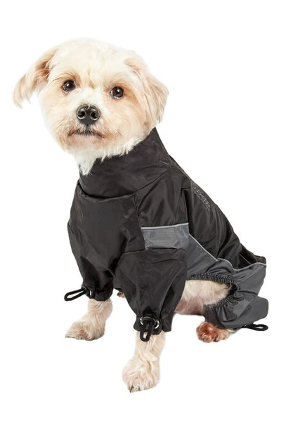 Shop Touchdog Quantum-ice Full-bodied Adjustable And 3m Reflective Dog Jacket In Black Grey