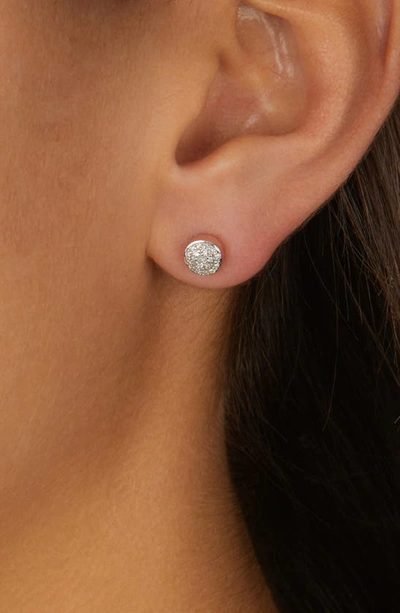 Shop Monica Vinader Fiji Mini Diamond Button Stud Earrings In Rose Gold