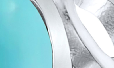 Bling Jewelry Rhodium Plated Sterling Silver Turquoise Celtic Trinity Knot Ring In Blue