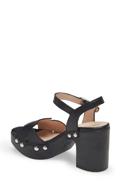 Shop Wonders Ankle Strap Platform Sandal In Black Leather
