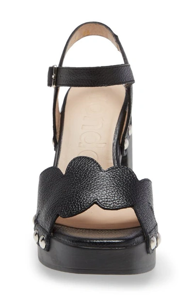 Shop Wonders Ankle Strap Platform Sandal In Black Leather