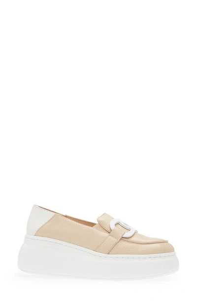 Wonders Platform Loafer In Natural /off-white Leather