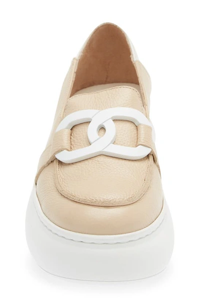 Wonders Platform Loafer In Natural /off-white Leather
