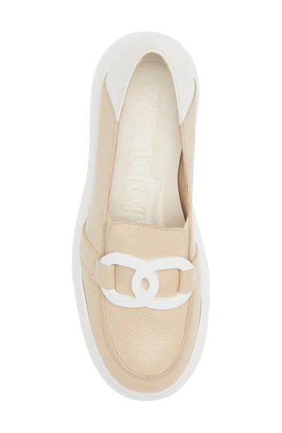 Wonders Platform Loafer In Natural /off-white Leather