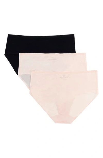 Shop Uwila Warrior No Brainer Assorted 3-pack Seamless Full Briefs In 2 Almond And 1 Tap Shoe Black