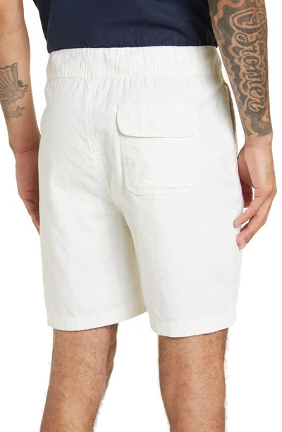 Shop Onia Stretch Linen Pull-on Shorts In White