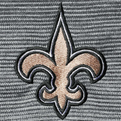 Shop Antigua Black/heathered Gray New Orleans Saints Cycle Quarter-zip Jacket