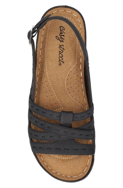 Easy Street Kehlani Womens Faux Leather Slip On Huarache In Black