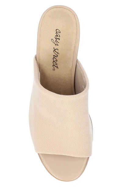 Shop Easy Street Carmella Heeled Mule In Natural Stretch Fabric