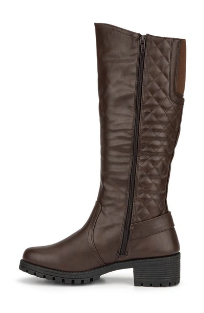 Shop Olivia Miller Angel Tall Quilted Shaft Boot In Dark Brown