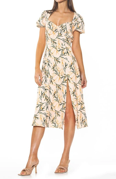 Shop Alexia Admor Gracie Sweetheart Slit Dress In Beige Wildflower