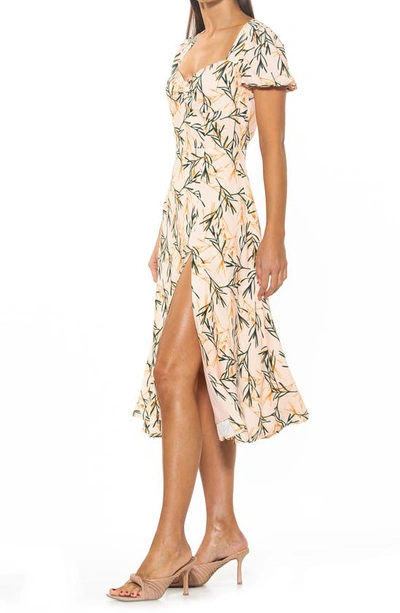 Shop Alexia Admor Gracie Sweetheart Slit Dress In Beige Wildflower