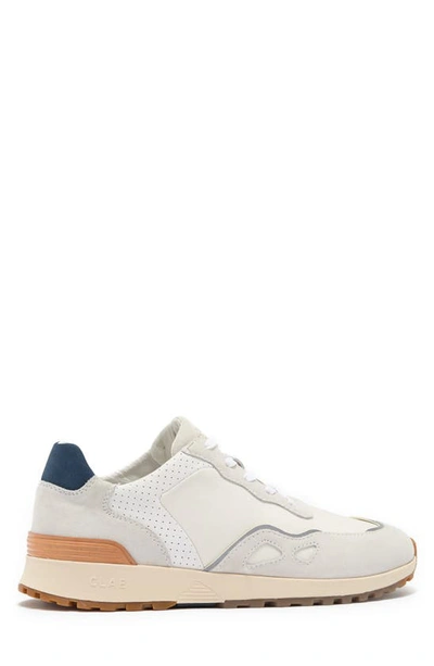 Shop Clae Hayden Sneaker In White Suede Ensign Blue