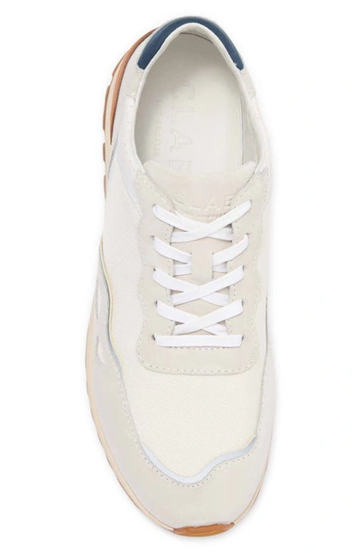 Shop Clae Hayden Sneaker In White Suede Ensign Blue