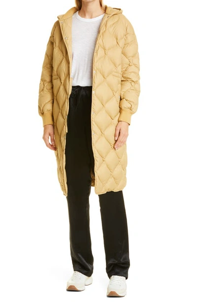 Shop Rag & Bone Rudy Long Puffer Coat In Pale Beige