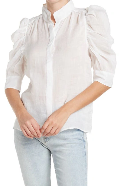 Frame Gillian Button Down Top In Blanc