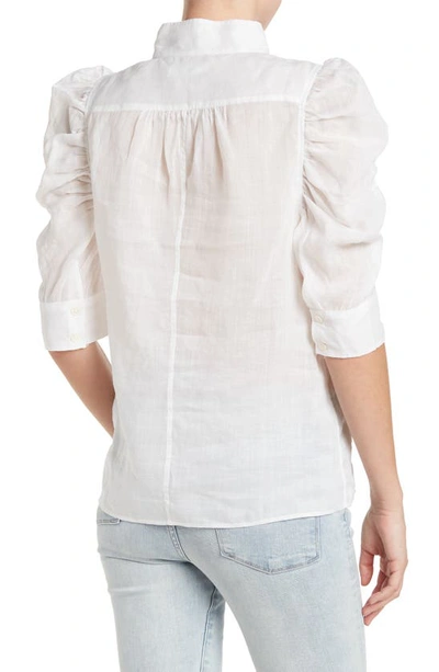 Frame Gillian Button Down Top In Blanc