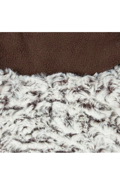 Shop Pet Life Luxe 'purrlage' Designer Fur Dog Coat In White And Brown