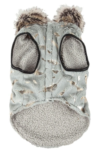 Pet Life Luxe Gold Wagger Dog Coat In Grey And Gold