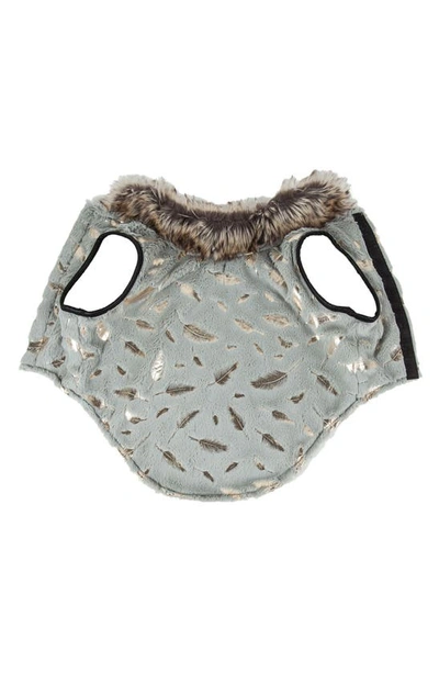 Pet Life Luxe Gold Wagger Dog Coat In Grey And Gold