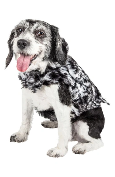 Shop Pet Life Luxe 'paw Dropping' Designer Tiger Pattern Faux Fur Dog Coat In Black And Grey