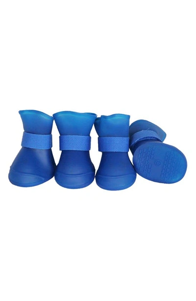 Shop Pet Life Elastic Flexible Rubberized Dog Shoes In Blue