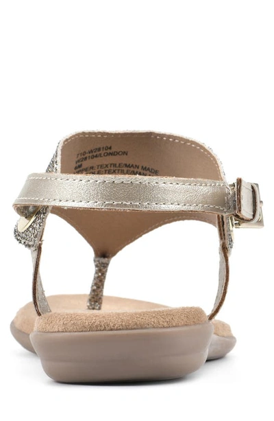 Shop White Mountain London T-strap Sandal In Gold/ Glitter/ Fab