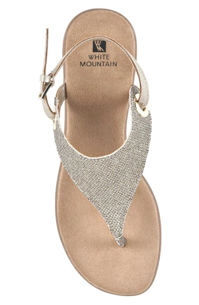 Shop White Mountain London T-strap Sandal In Gold/ Glitter/ Fab