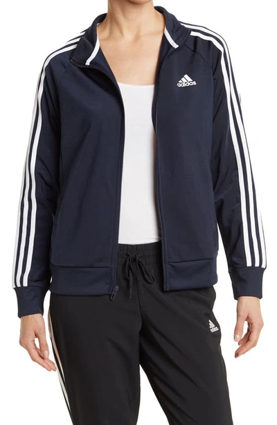 Adidas Originals Women's Adidas Essentials Warm-up Tricot Slim 3-stripes Track Jacket (plus Size) In Legend Ink