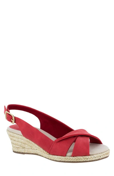 Shop Easy Street Maureen Wedge Sandal In Red