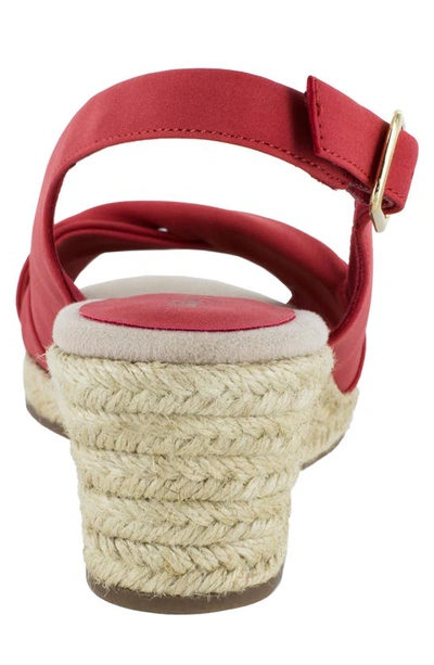 Shop Easy Street Maureen Wedge Sandal In Red