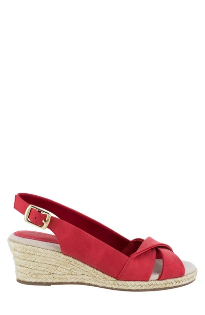 Shop Easy Street Maureen Wedge Sandal In Red