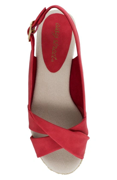 Shop Easy Street Maureen Wedge Sandal In Red