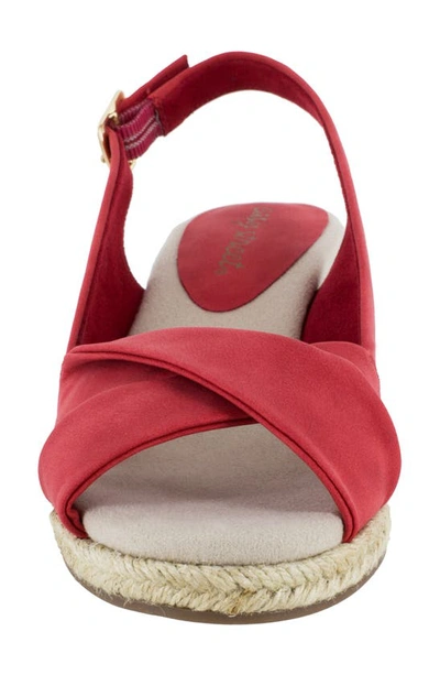 Shop Easy Street Maureen Wedge Sandal In Red