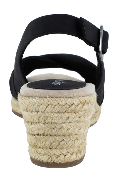 Easy Street Maureen Womens Faux Leather Slingback Wedge Sandals In Black