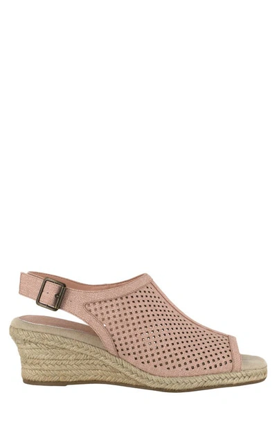 Easy Street Stacy Espadrille Wedge Sandal In Blush