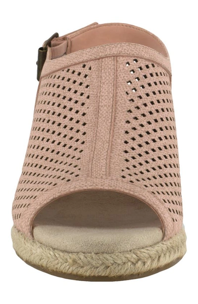 Easy Street Stacy Espadrille Wedge Sandal In Blush