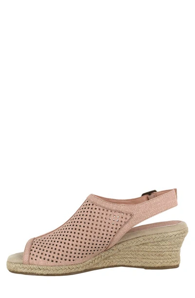 Easy Street Stacy Espadrille Wedge Sandal In Blush