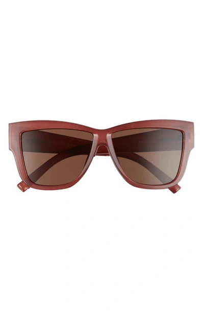 Shop Le Specs Total Eclipse 57mm Square Sunglasses In Cocoa/ Brown