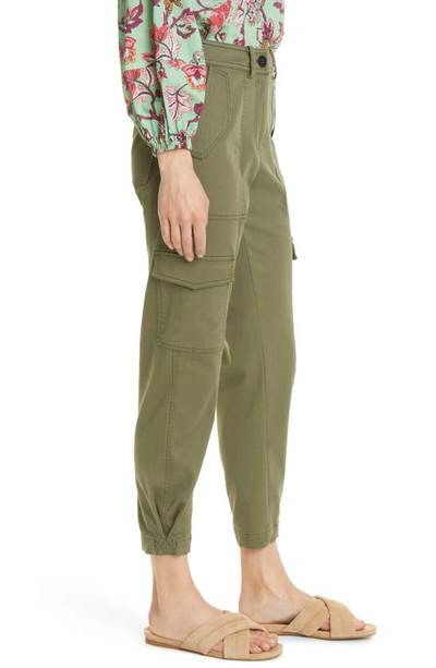 Shop Derek Lam 10 Crosby Elian Cotton Blend Utility Pants In Fatigue