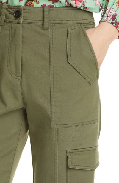 Shop Derek Lam 10 Crosby Elian Cotton Blend Utility Pants In Fatigue