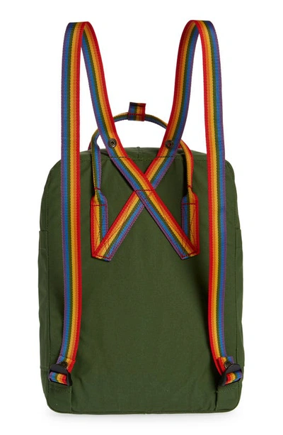 Shop Fjall Raven Kånken Rainbow Water Resistant Backpack In Spruce Green-rainbow Pattern