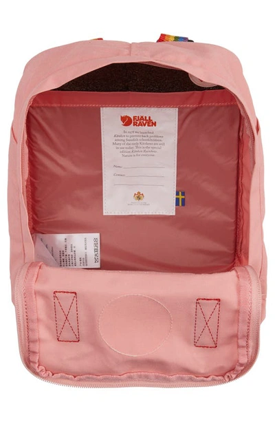 Shop Fjall Raven Mini Kånken Rainbow Water Resistant 13-inch Laptop Backpack In Pink-rainbow Pattern