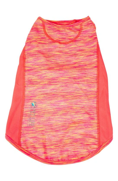 Shop Petkit Pet Life® Active Warf-speed Heathered Tone-on-tone T-shirt In Neon Orange Heather With Pink