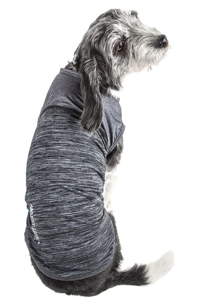Pet Life ® Active Aero-pawlse Heathered Tank Top In Black/black